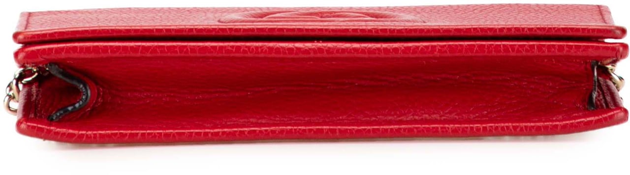 Gucci Leather Soho Wallet on Chain Rood
