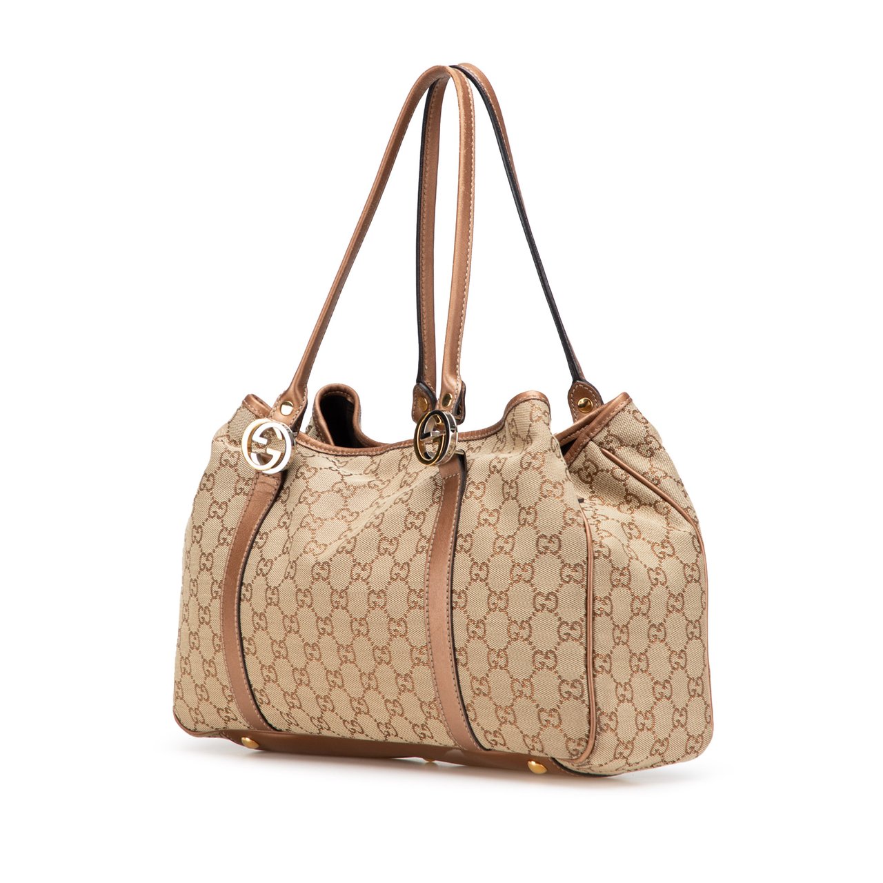 Gucci GG Canvas Twins Tote Bruin