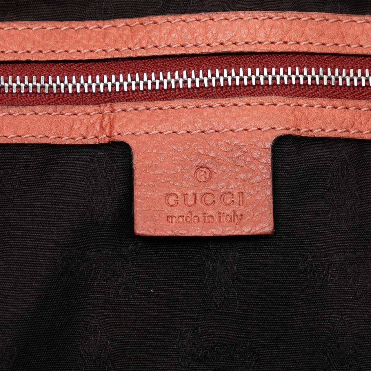 Gucci Medium Leather Bamboo Bar Tote Oranje