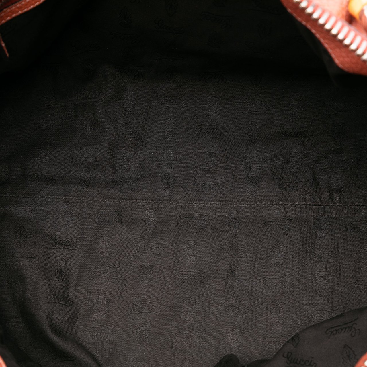 Gucci Medium Leather Bamboo Bar Tote Oranje