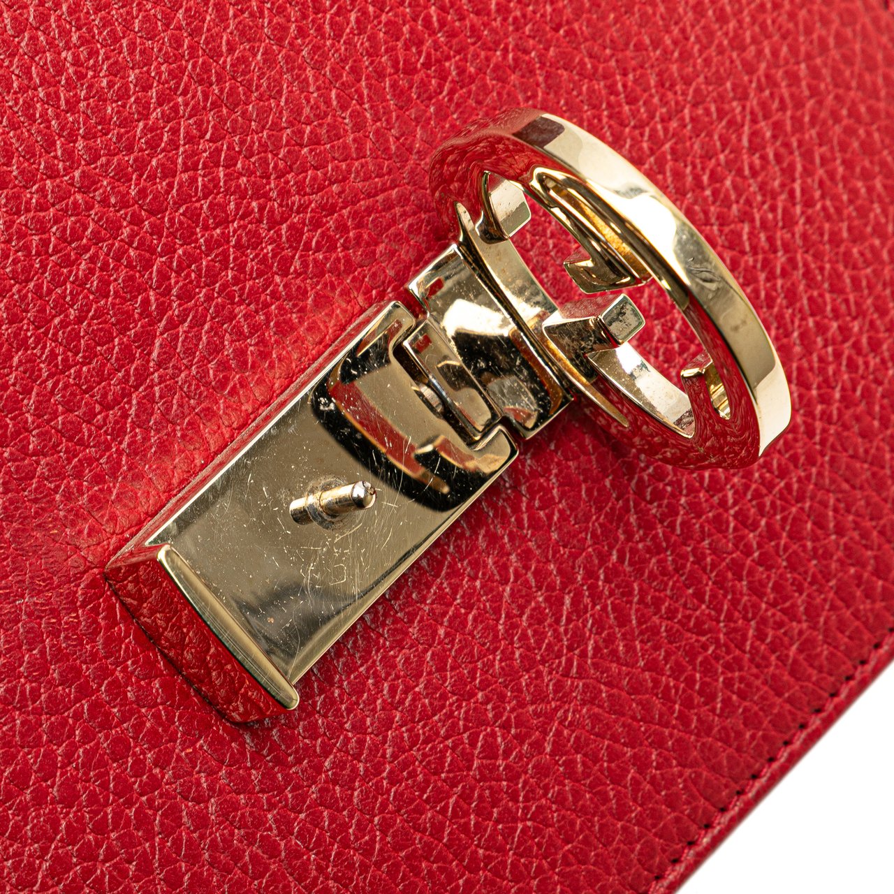 Gucci Small Dollar Calfskin Interlocking G Crossbody Rood