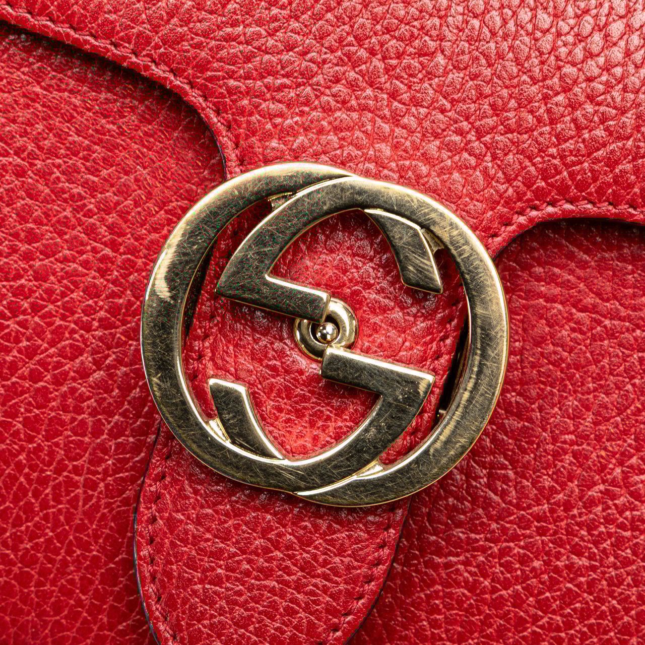 Gucci Small Dollar Calfskin Interlocking G Crossbody Rood