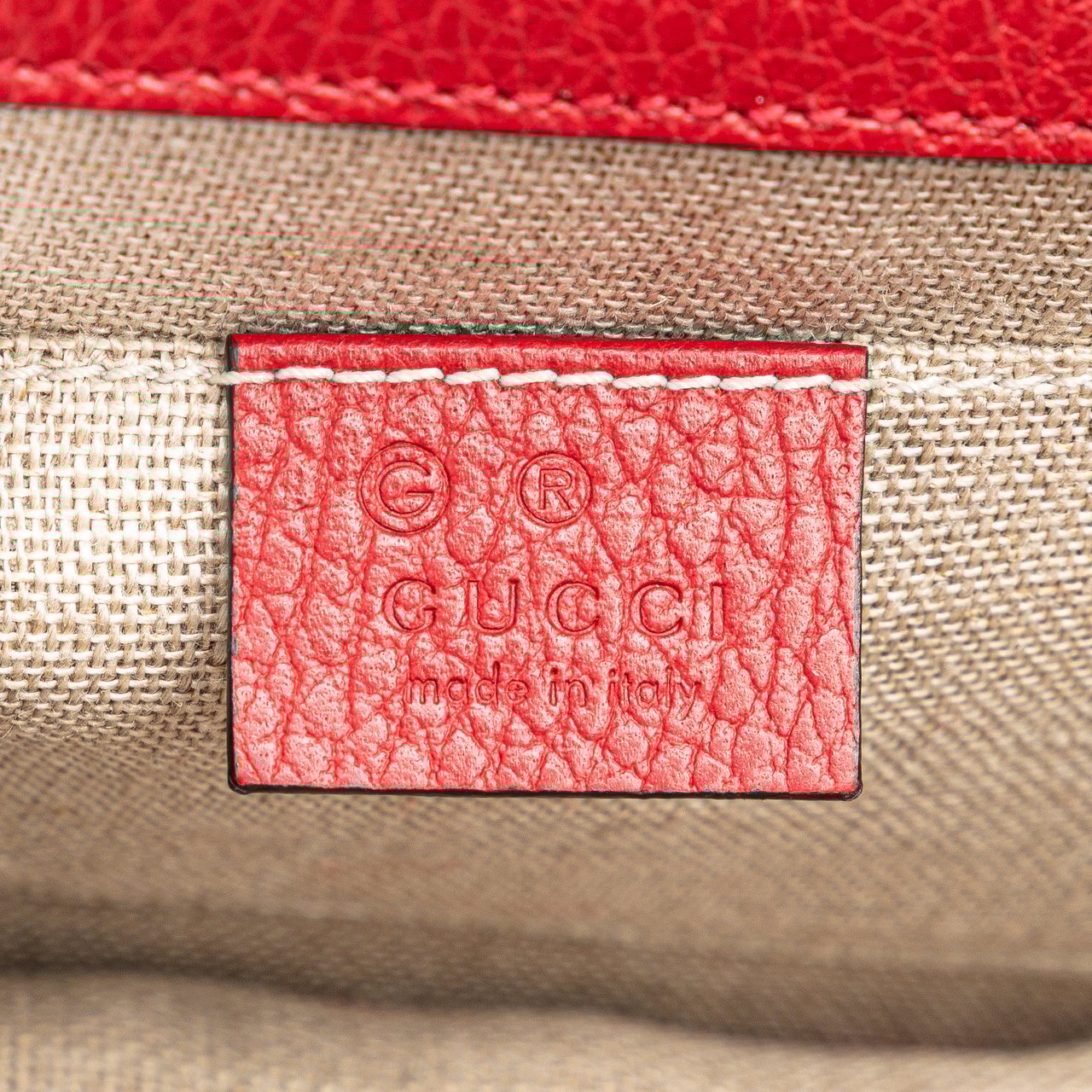 Gucci Small Dollar Calfskin Interlocking G Crossbody Rood