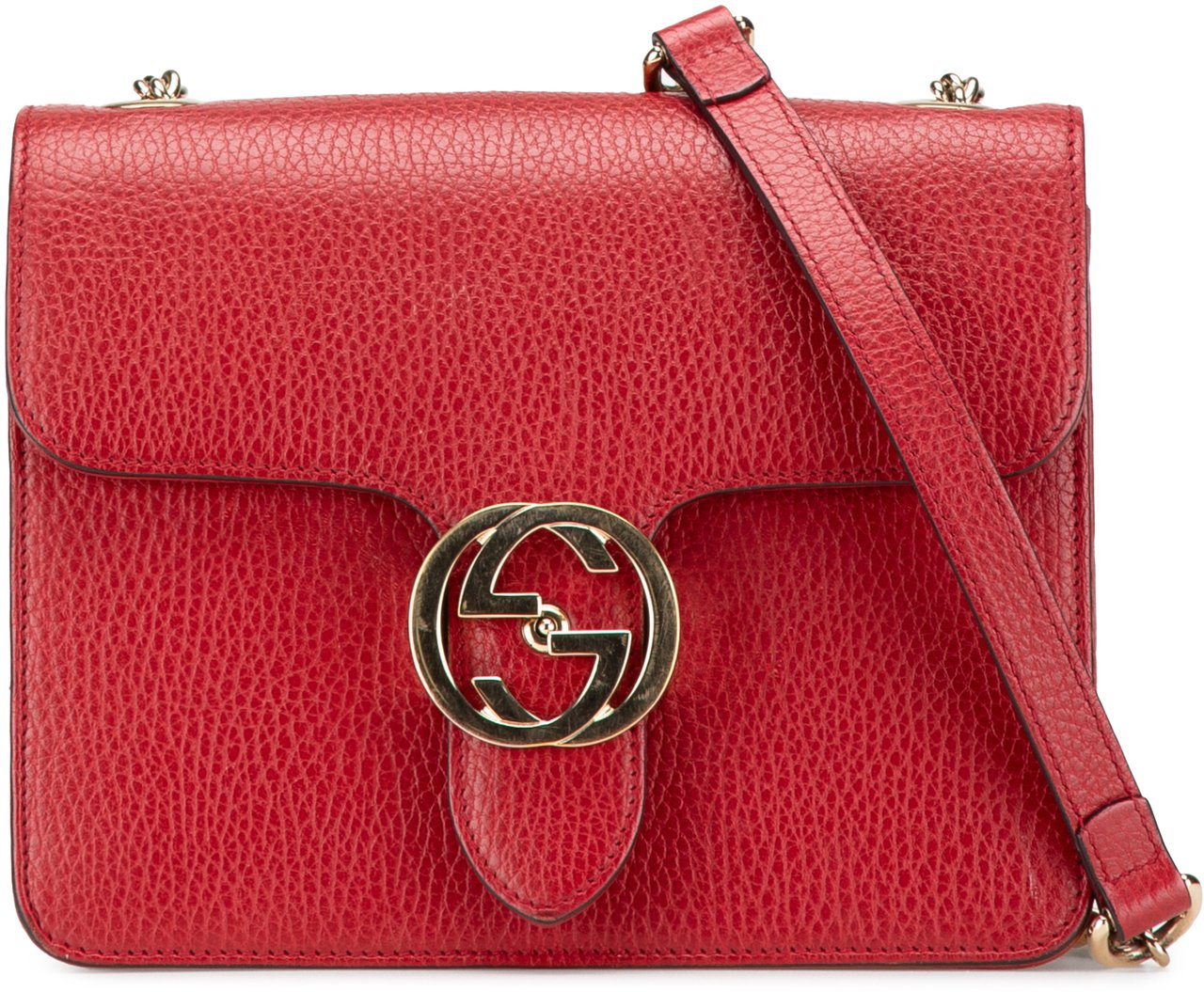 Gucci Small Dollar Calfskin Interlocking G Crossbody Rood