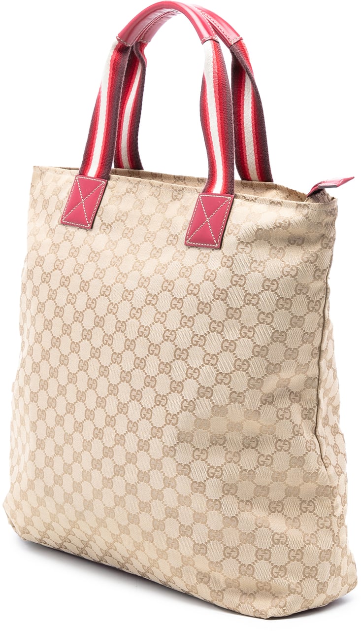 Gucci GG Canvas Web Tote Bruin