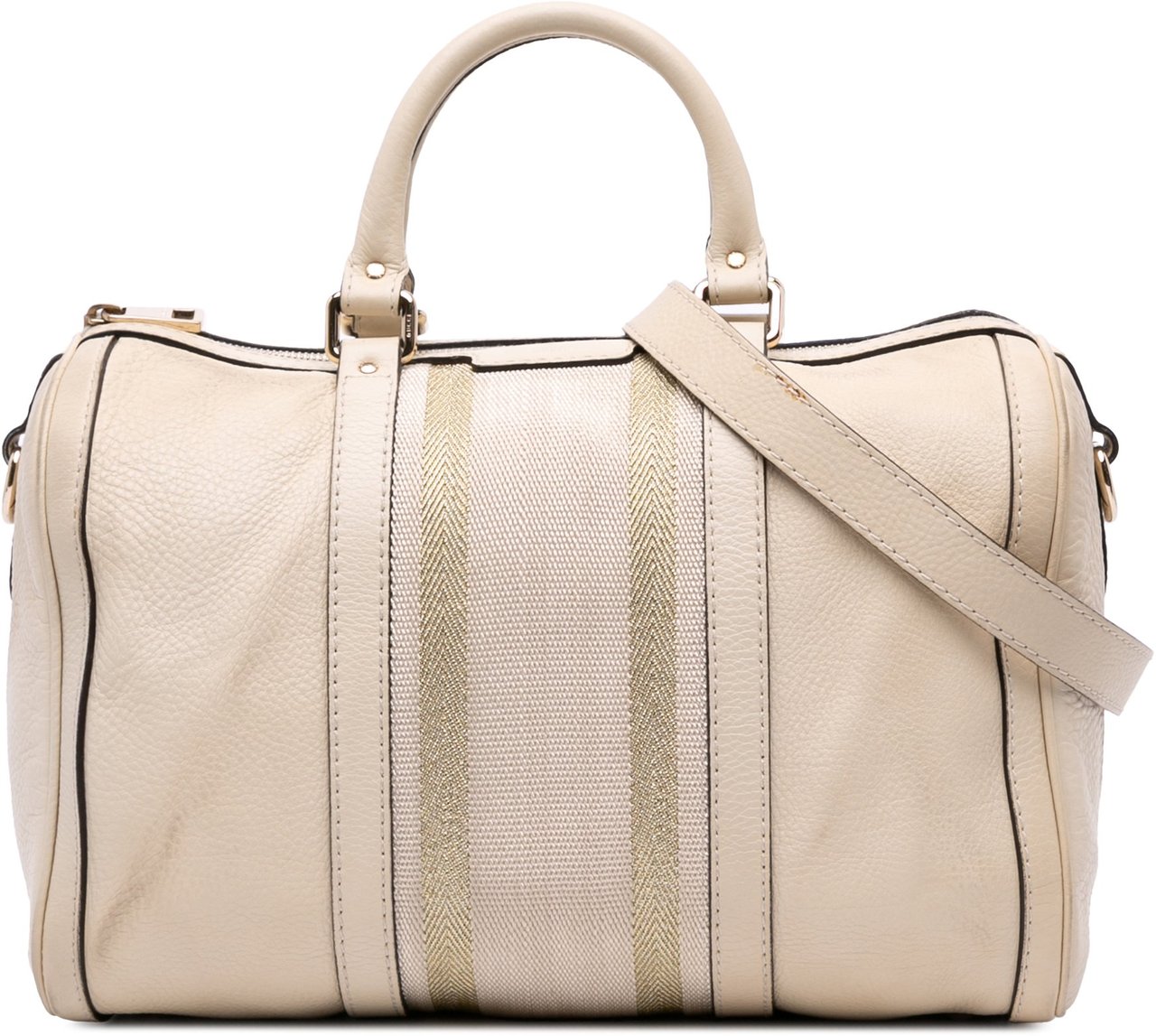 Gucci Calfskin Web Joy Boston Bag Bruin