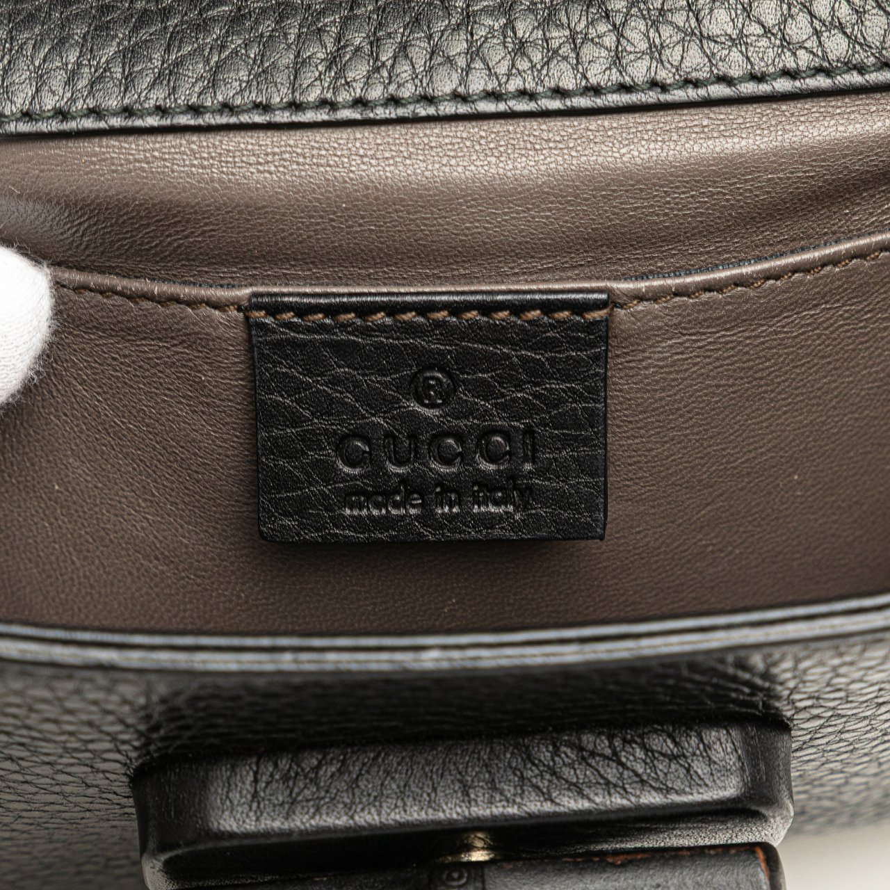 Gucci Small Leather Miss Bamboo Crossbody Zwart