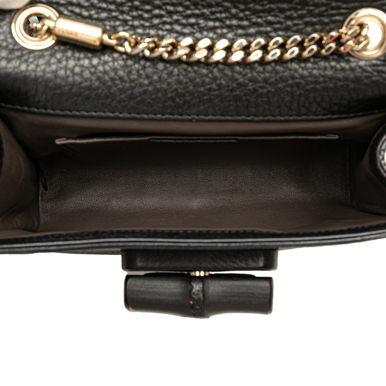 Gucci Small Leather Miss Bamboo Crossbody Zwart