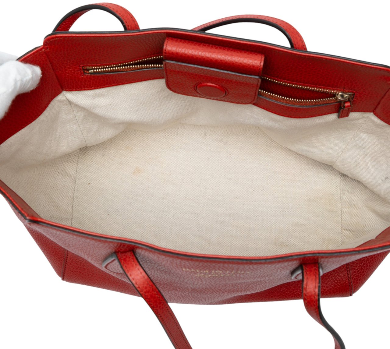 Gucci Medium Dollar Calfskin Swing Tote Rood