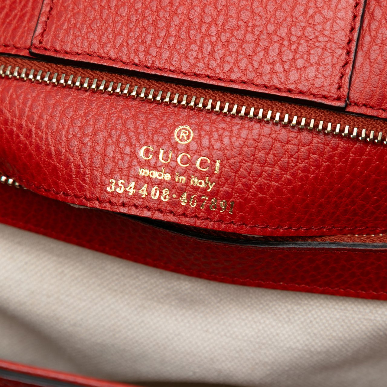 Gucci Medium Dollar Calfskin Swing Tote Rood