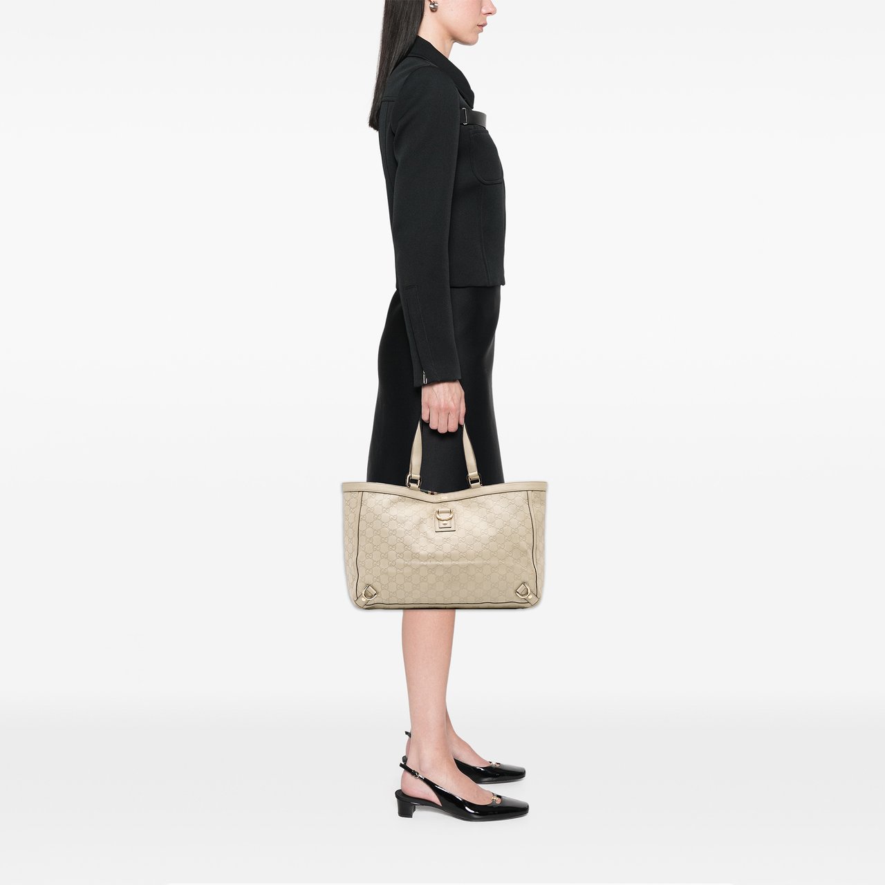 Gucci Guccissima Abbey D Ring Tote Wit