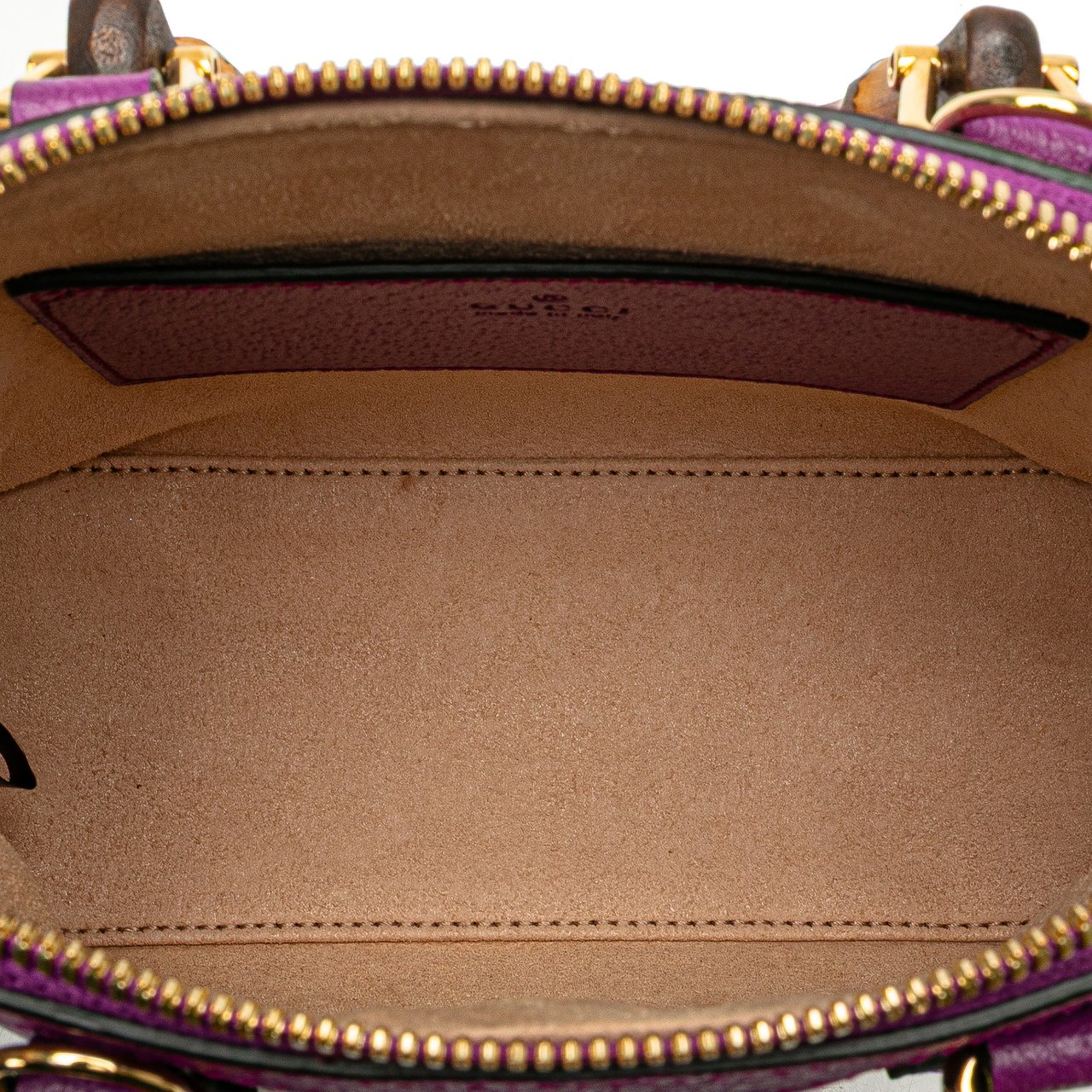Gucci Mini Dollar Calfskin Bamboo Diana Dome Satchel Paars