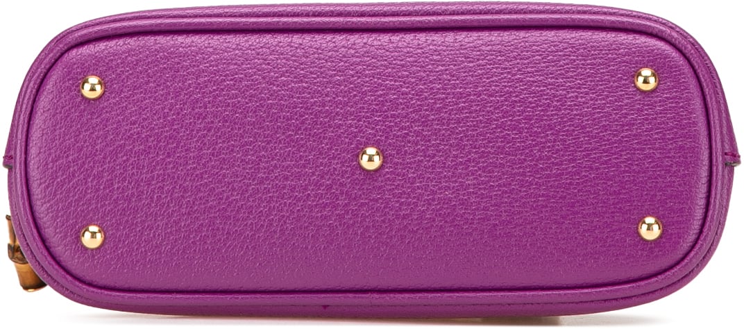 Gucci Mini Dollar Calfskin Bamboo Diana Dome Satchel Paars