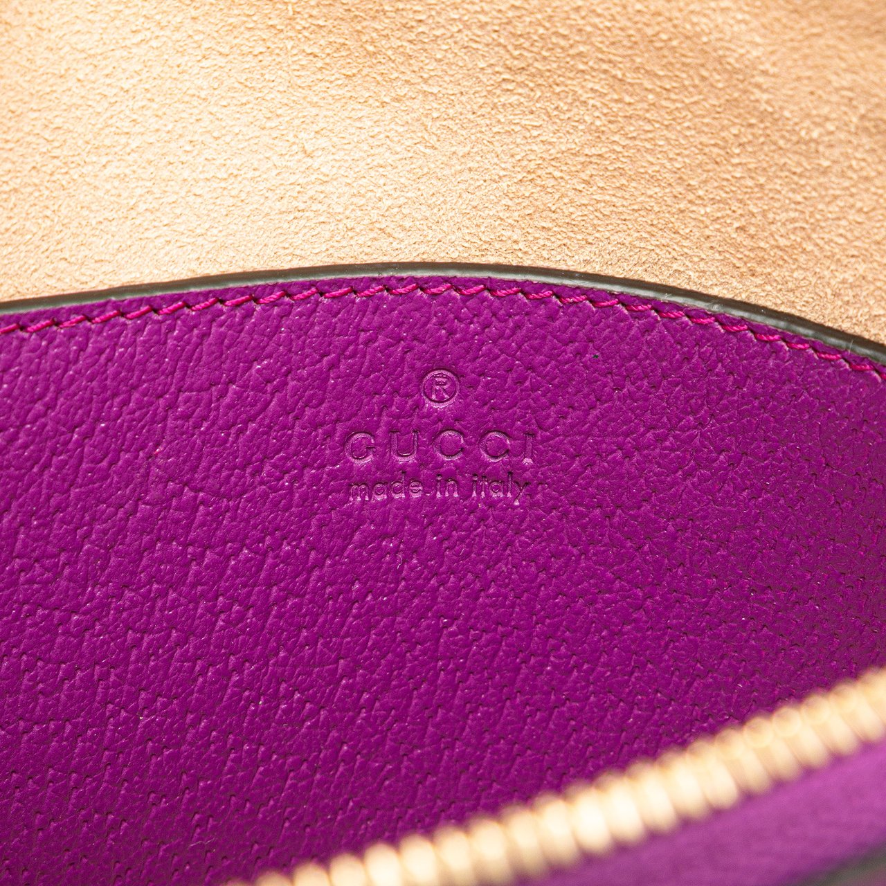 Gucci Mini Dollar Calfskin Bamboo Diana Dome Satchel Paars