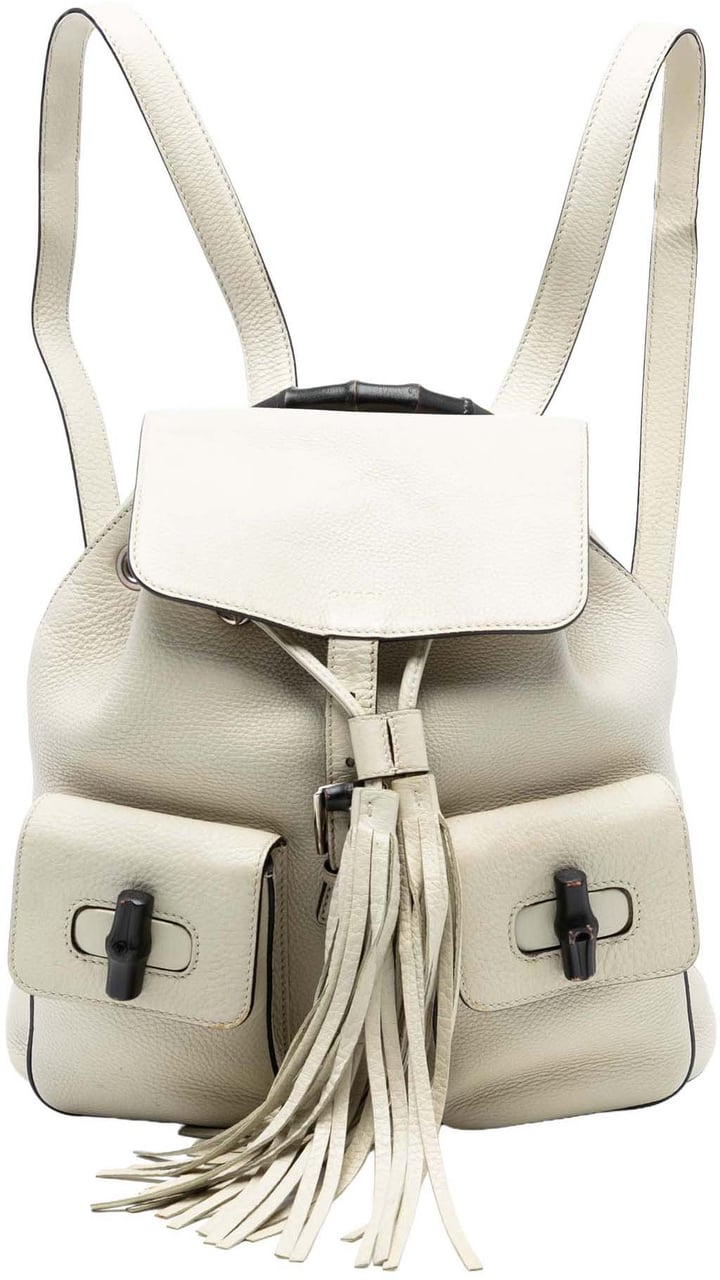 Gucci Leather Bamboo Tassel Backpack Wit
