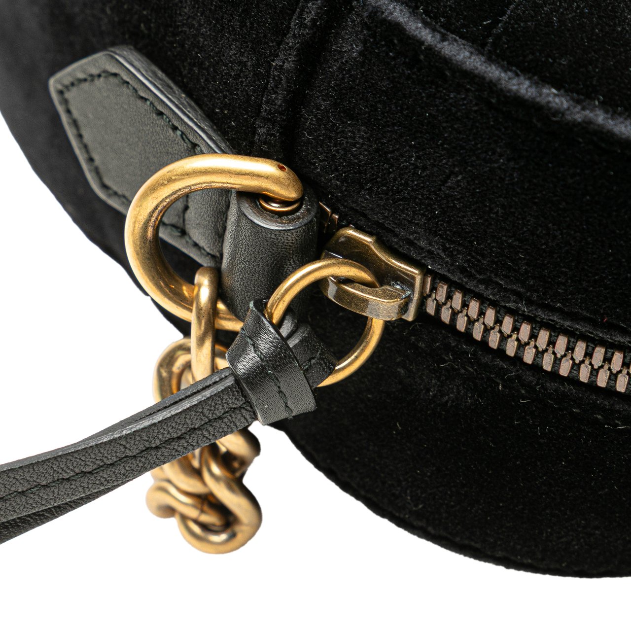 Gucci Small GG Marmont Matelasse Velvet Crossbody Zwart