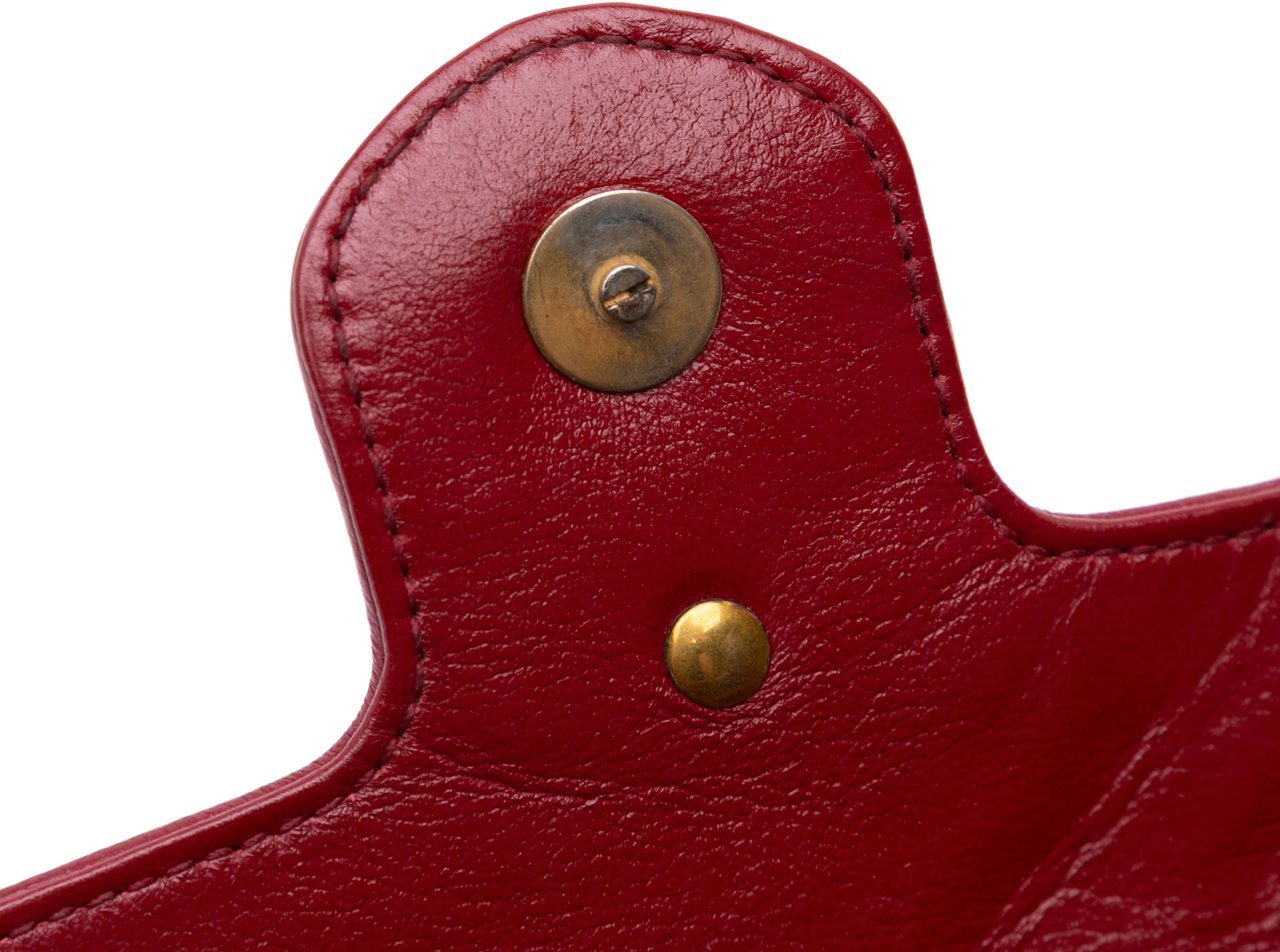 Gucci Super Mini GG Marmont Matelasse Leather Torchon Flap Crossbody Zwart