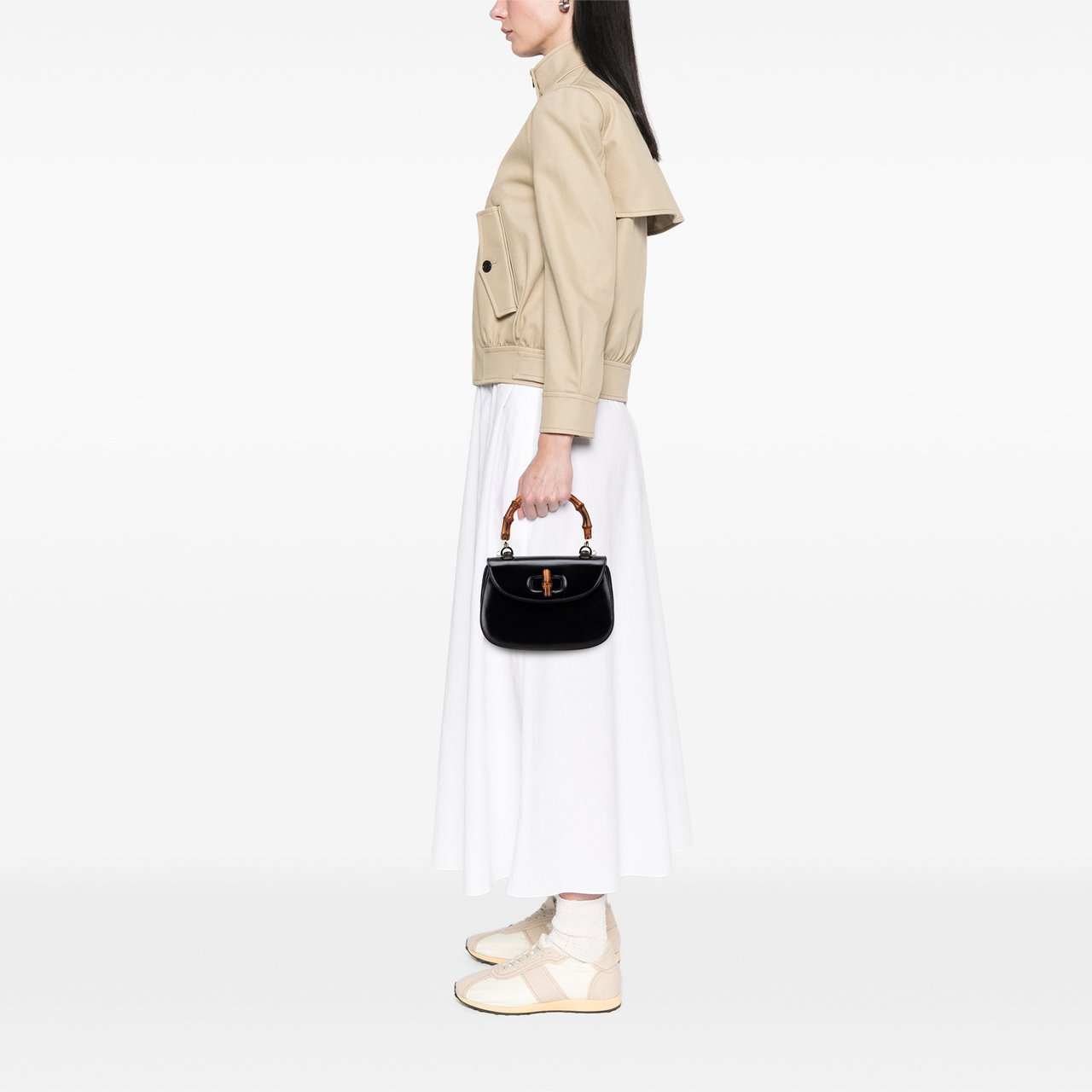 Gucci Calfskin Bamboo Night Zwart