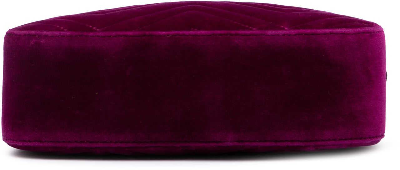 Gucci Small GG Marmont Matelasse Velvet Crossbody Paars