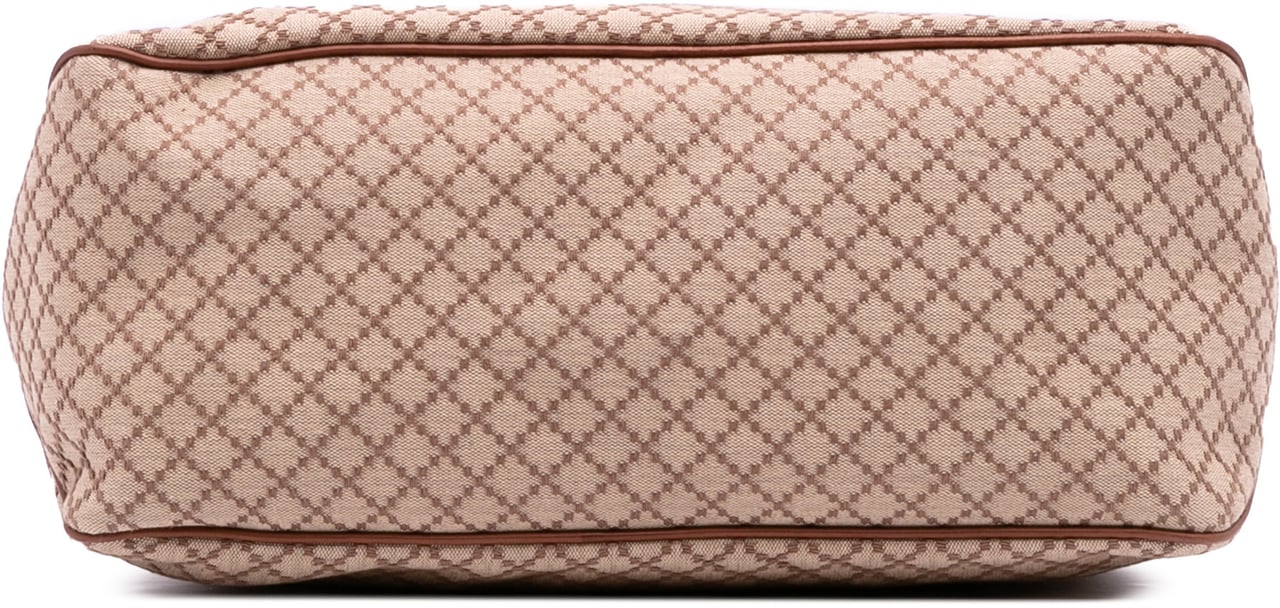 Gucci Diamante Canvas Village Double G Shoulder Bag Bruin