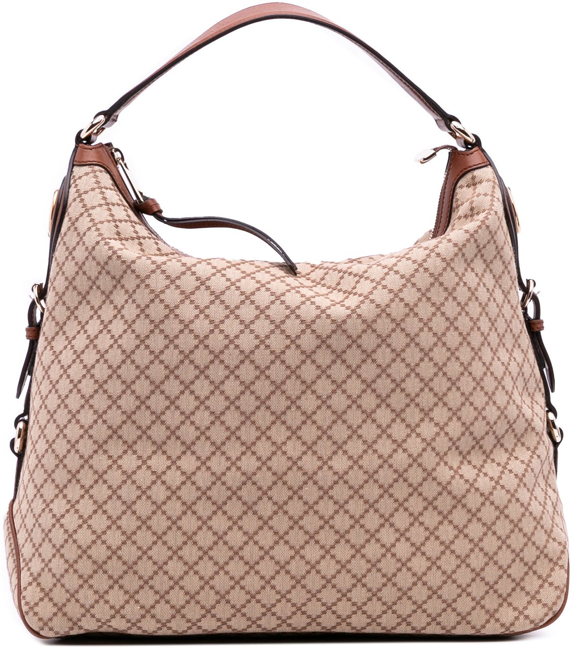 Gucci Diamante Canvas Village Double G Shoulder Bag Bruin