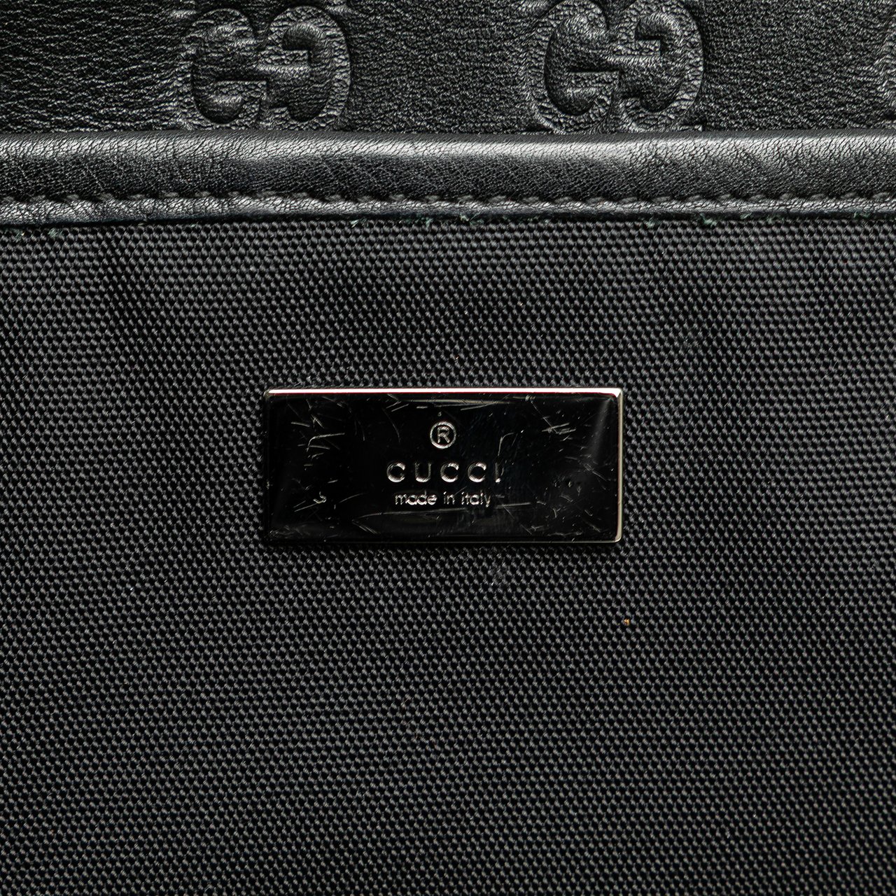 Gucci Guccissima and Nylon Crossbody Zwart