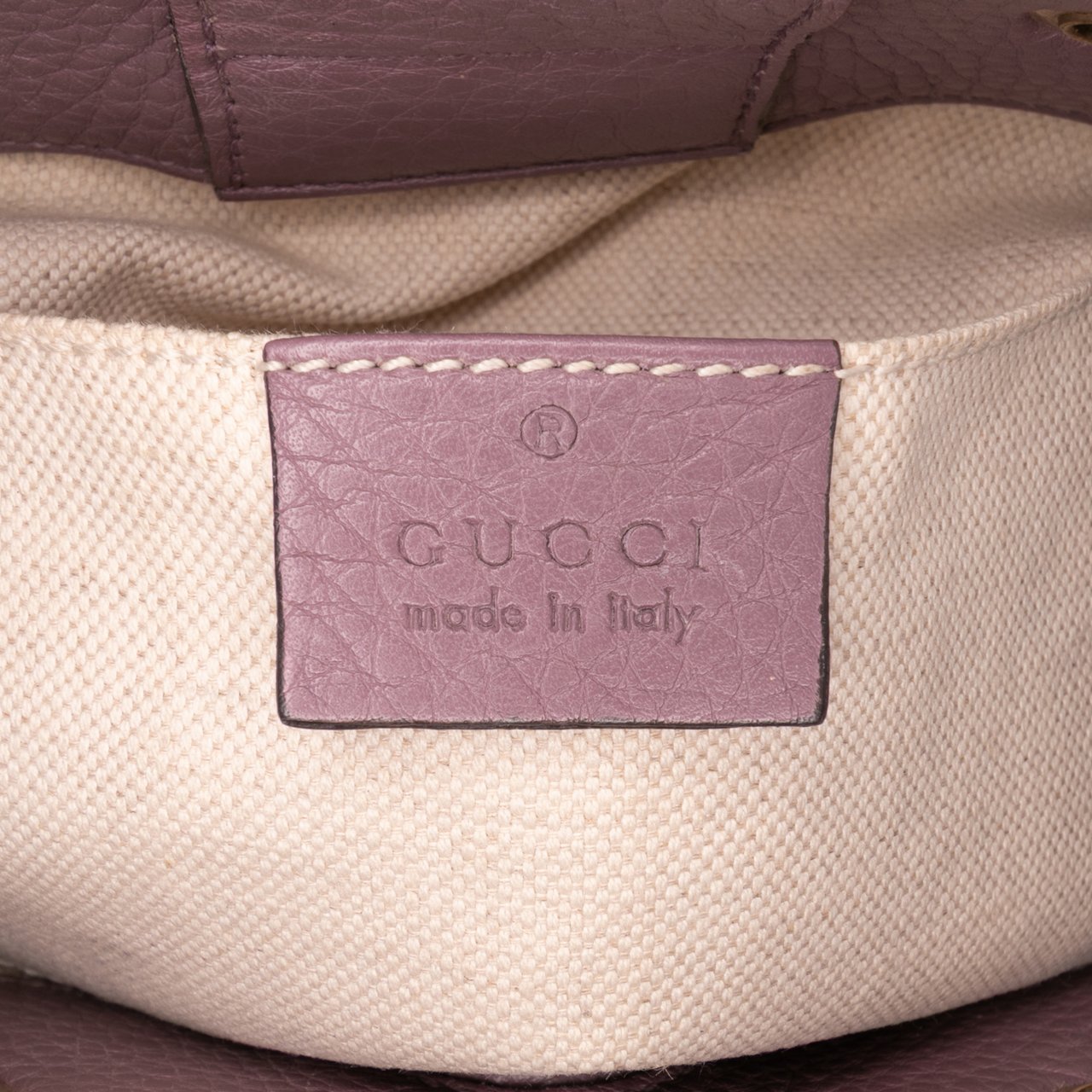 Gucci Mini Calfskin Bamboo Shopper Satchel Paars