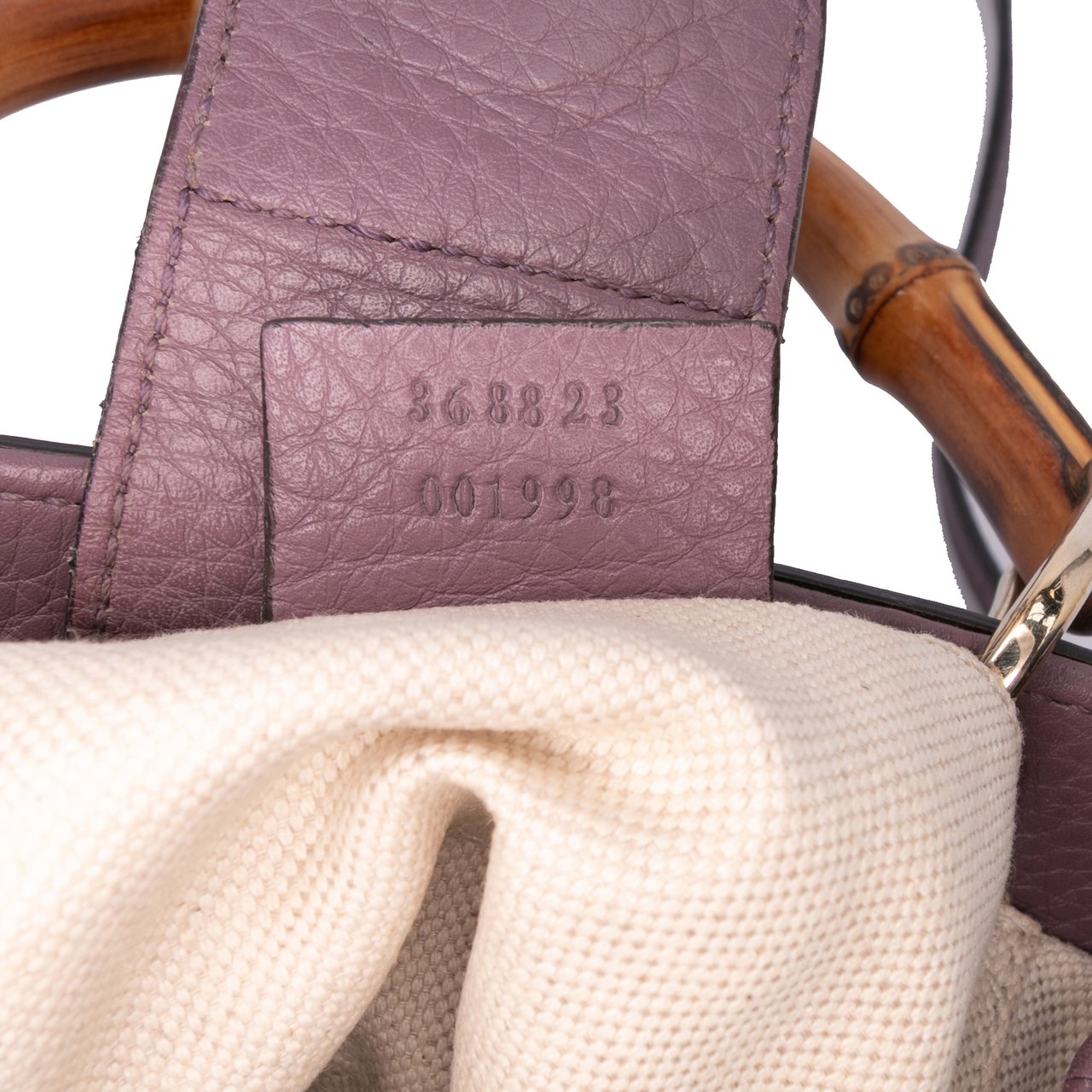 Gucci Mini Calfskin Bamboo Shopper Satchel Paars