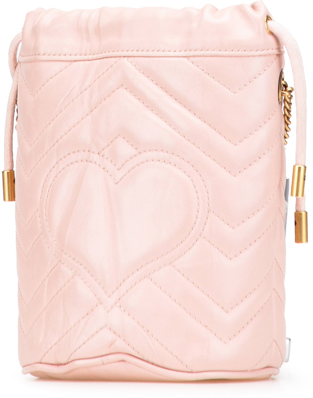 Gucci Small GG Marmont Leather Matelasse Bucket Bag Roze