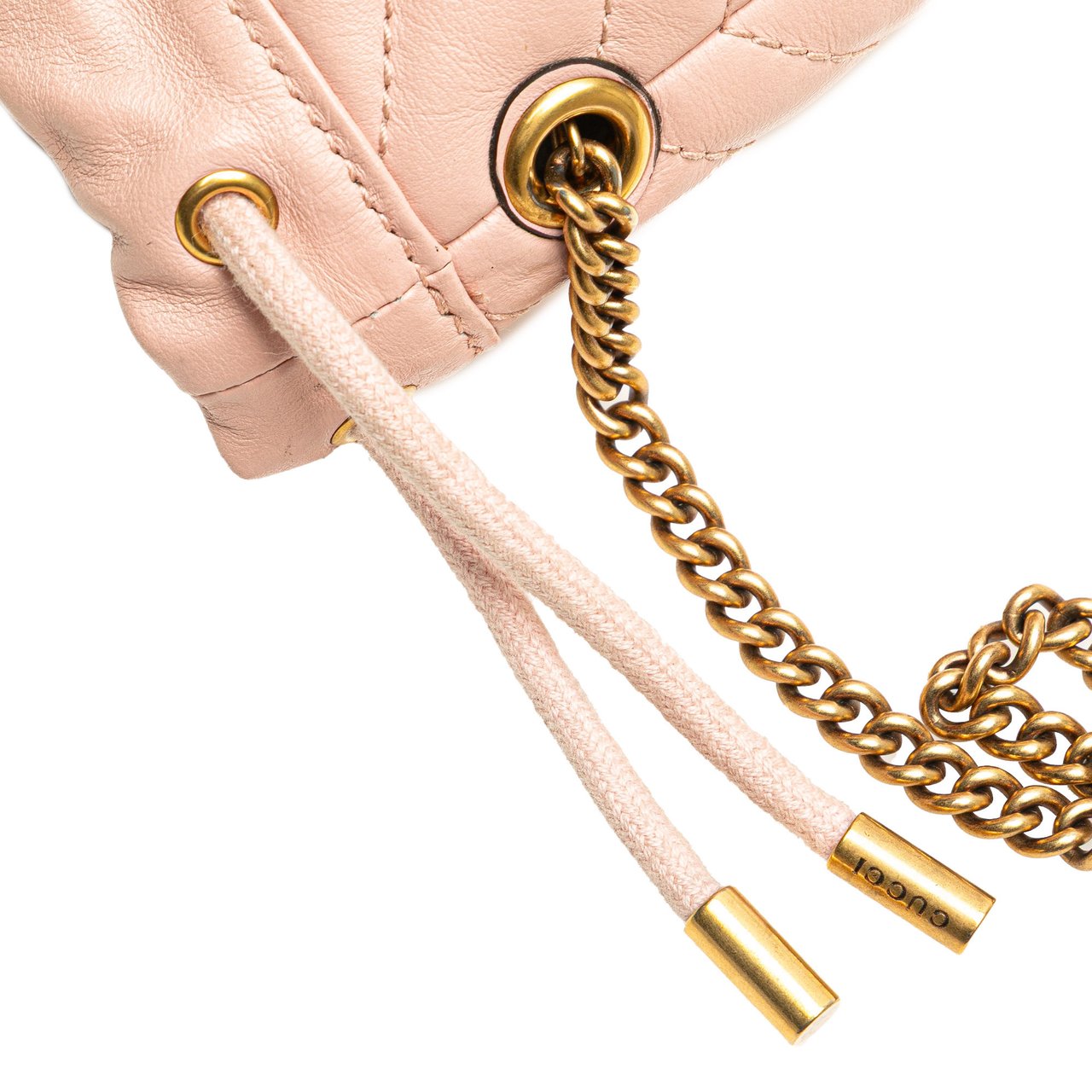 Gucci Small GG Marmont Leather Matelasse Bucket Bag Roze