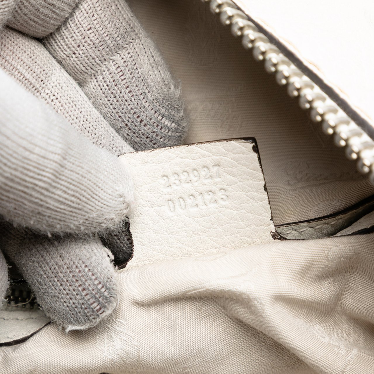 Gucci Large Leather Bamboo Bar Tote Wit