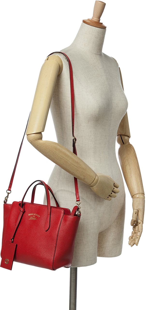 Gucci Mini Leather Swing Satchel Rood