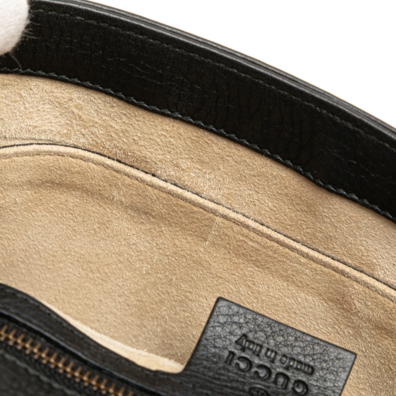 Gucci Medium Leather 1973 Chain Shoulder Bag Zwart