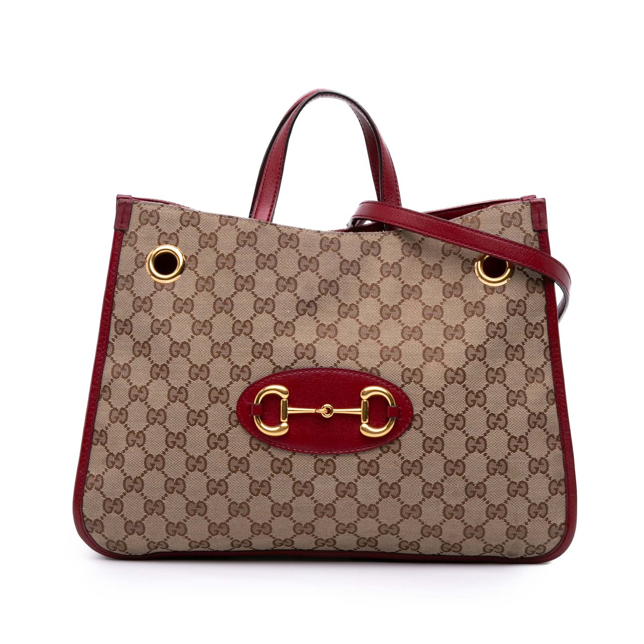 Gucci Medium GG Canvas Horsebit 1955 Chain Tote Bruin