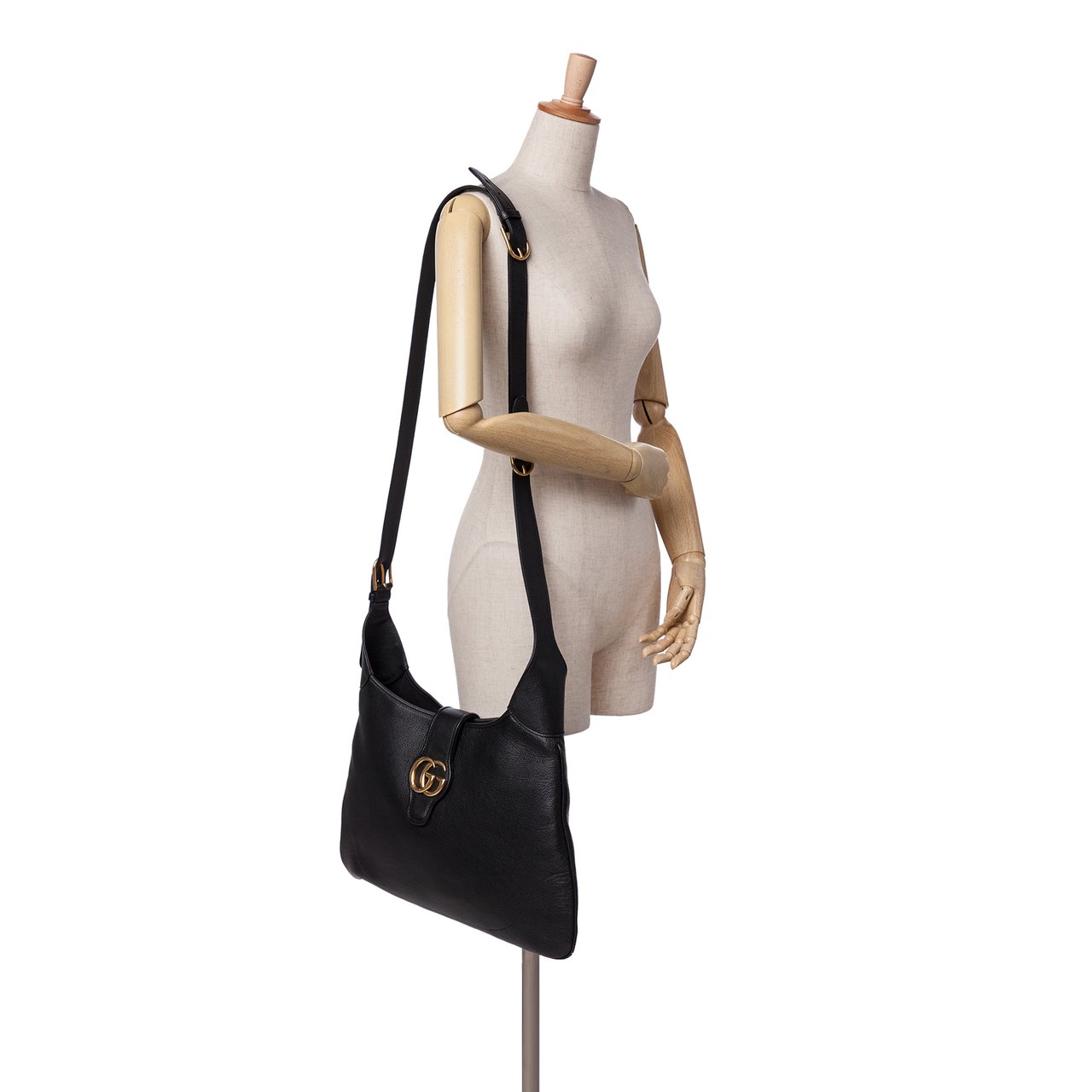 Gucci Medium Leather Aphrodite Satchel Zwart