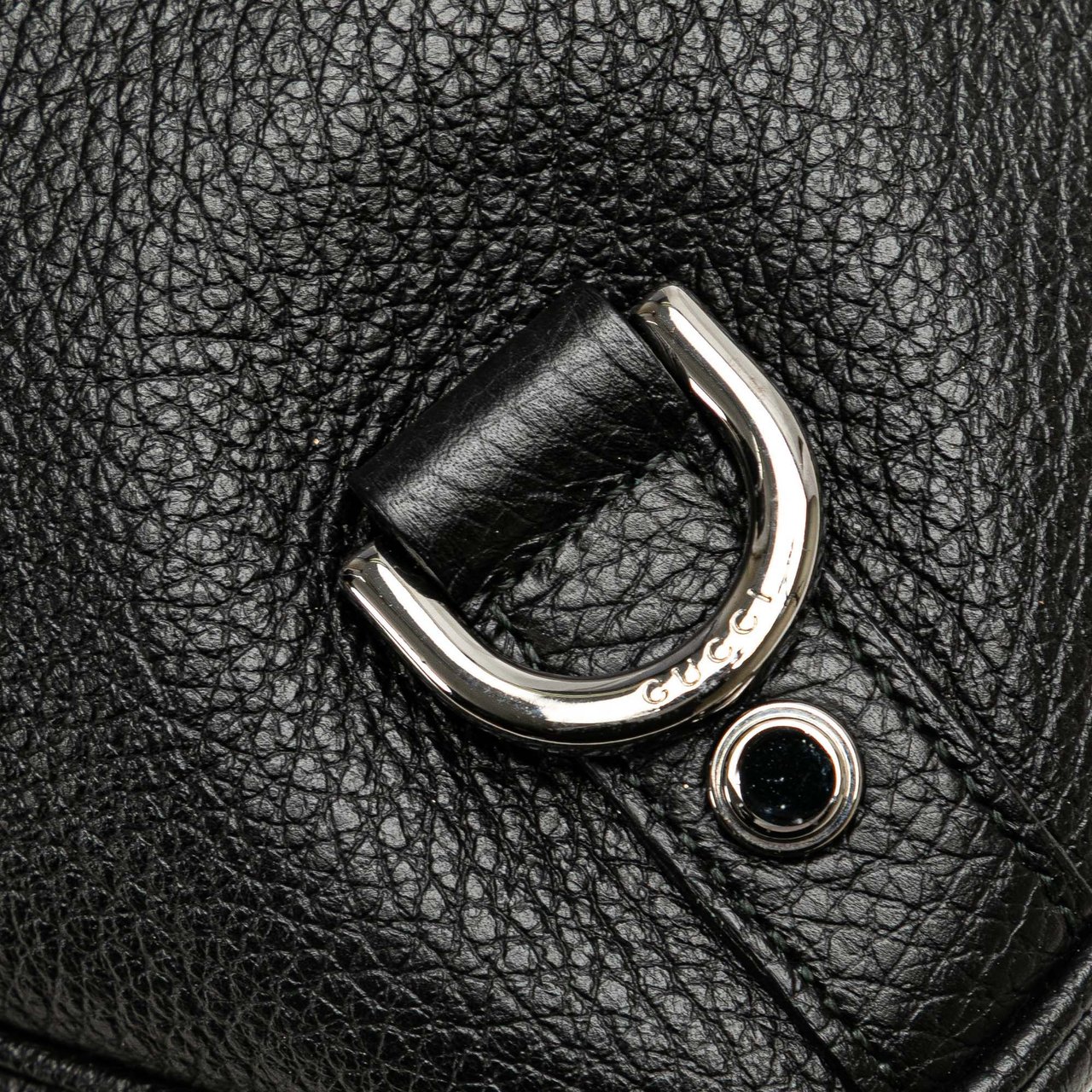 Gucci Pebbled Leather Abbey D Ring Shoulder Bag Zwart