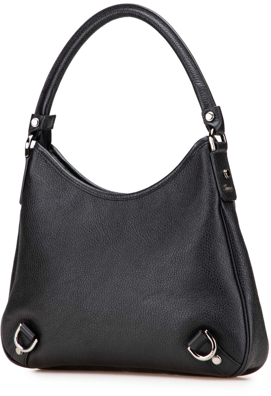 Gucci Pebbled Leather Abbey D Ring Shoulder Bag Zwart