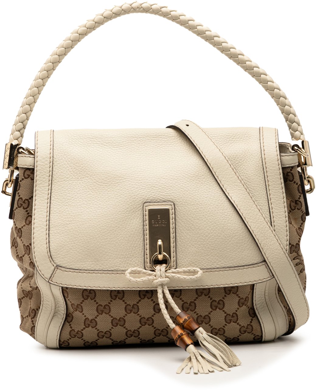 Gucci GG Canvas Bella Flap Satchel Bruin