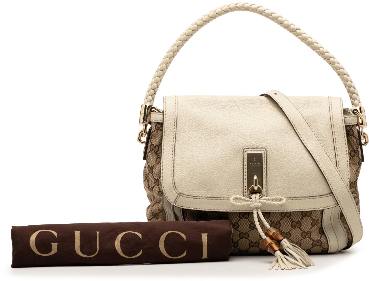 Gucci GG Canvas Bella Flap Satchel Bruin