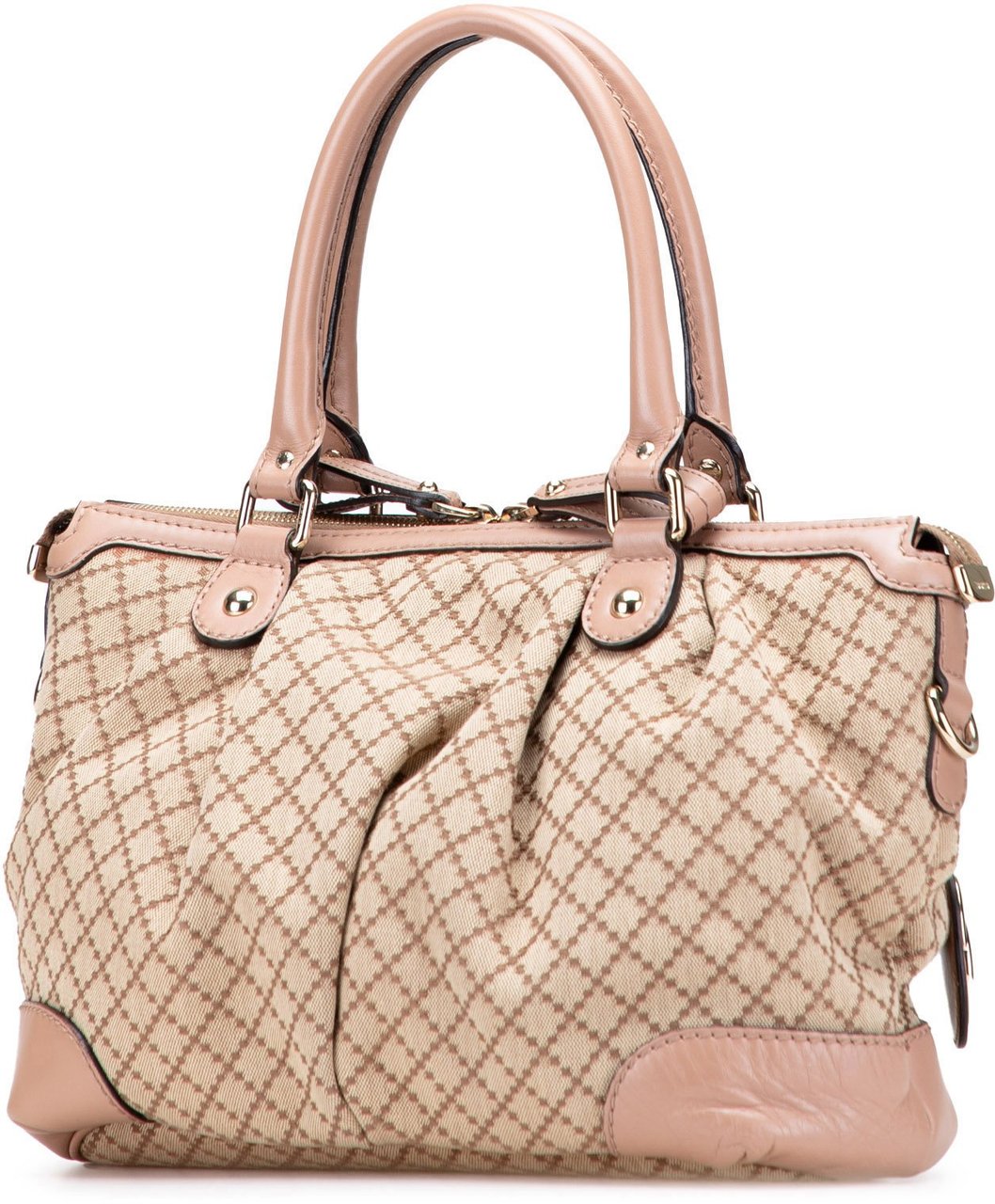 Gucci Diamante Canvas Sukey Satchel Bruin