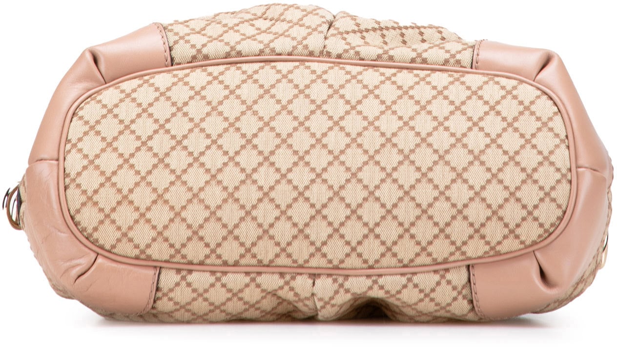 Gucci Diamante Canvas Sukey Satchel Bruin