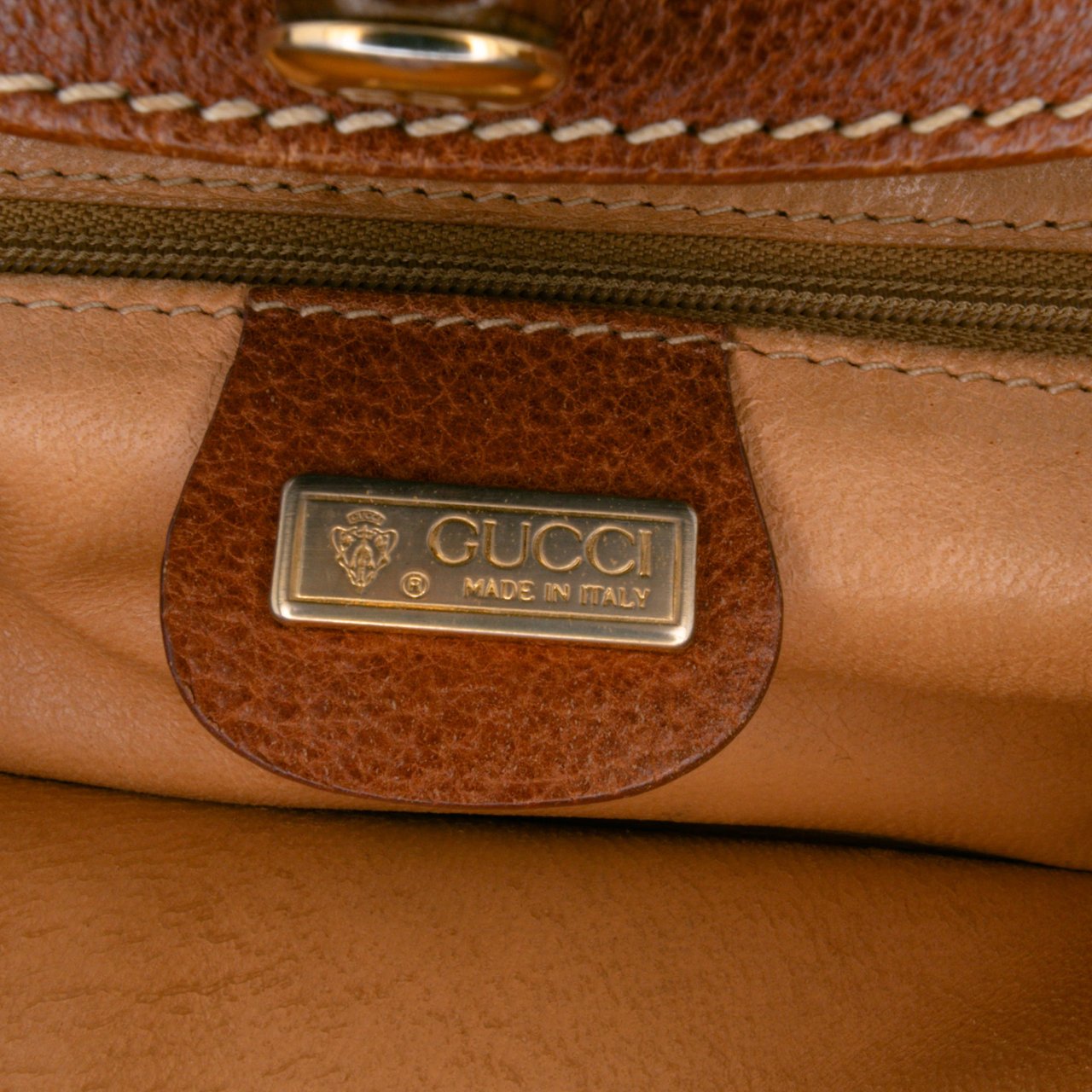 Gucci Canvas Bamboo Handbag Zwart