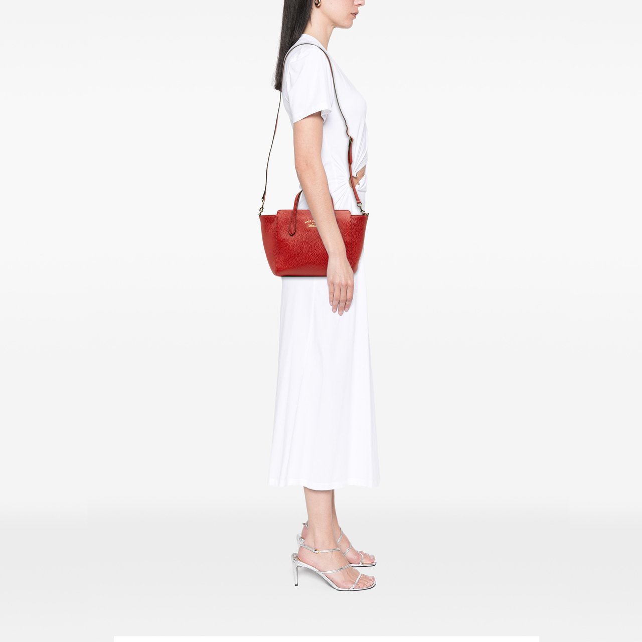 Gucci Mini Leather Swing Satchel Rood
