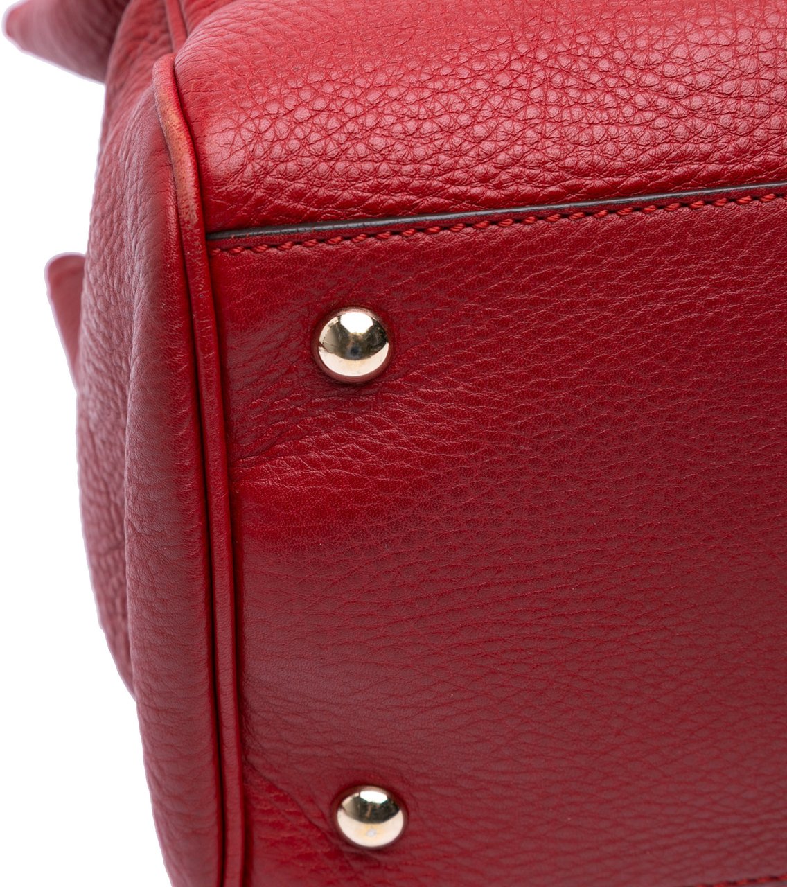 Gucci Medium Calfskin Bamboo Shopper Satchel Rood