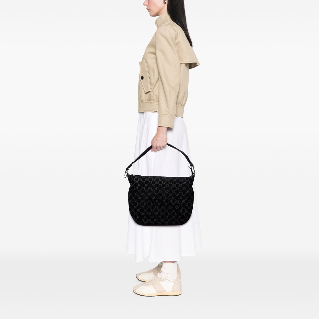 Gucci GG Suede Hobo Zwart