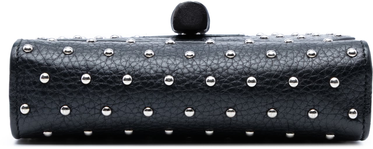 Gucci Small Leather Studded Miss Bamboo Crossbody Zwart