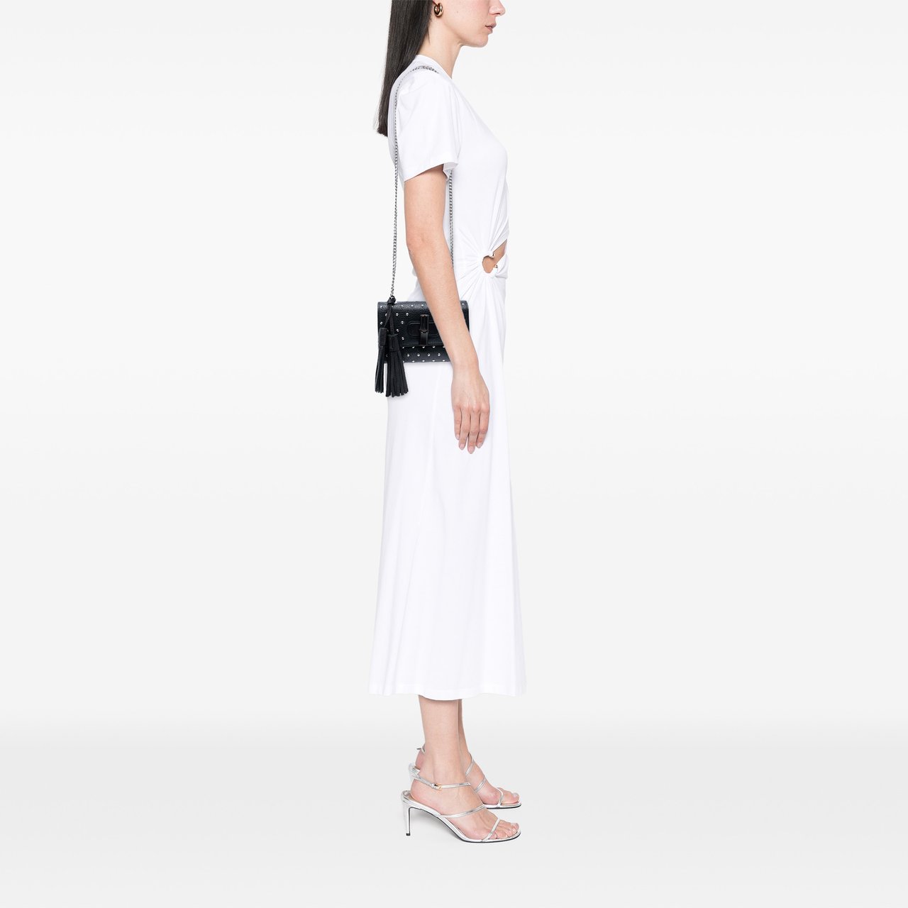 Gucci Small Leather Studded Miss Bamboo Crossbody Zwart