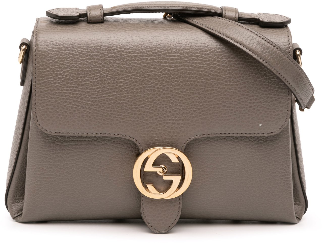 Gucci Small Dollar Calf Interlocking G Satchel Grijs