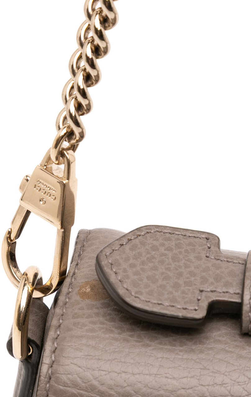 Gucci Small Dollar Calf Interlocking G Satchel Grijs