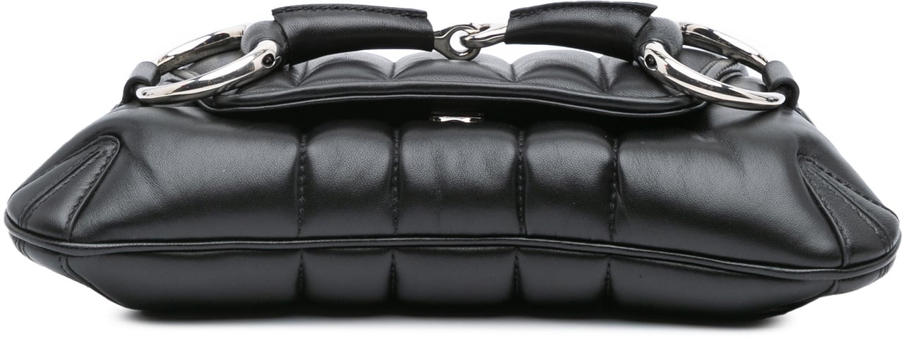 Gucci Small Leather Horsebit Chain Satchel Zwart
